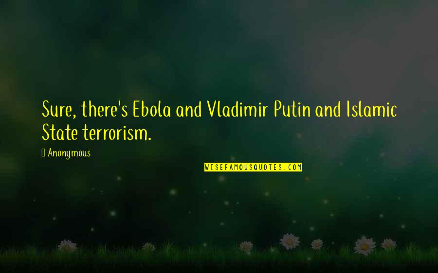 Vladimir Putin Quotes By Anonymous: Sure, there's Ebola and Vladimir Putin and Islamic