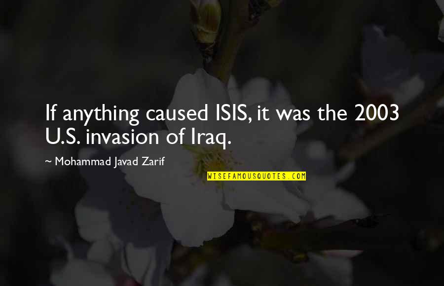 Vladivojna Lachia Quotes By Mohammad Javad Zarif: If anything caused ISIS, it was the 2003