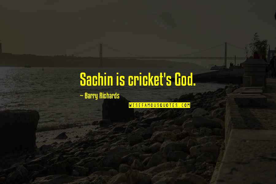 Vlakkenwaaier Quotes By Barry Richards: Sachin is cricket's God. Vlakkenwaaier Quotes By Barry Richards: Sachin is cricket's God.