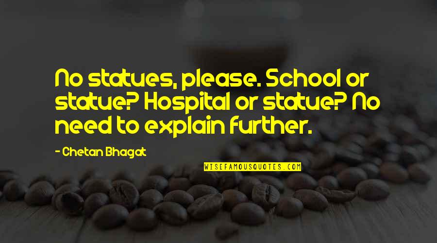 Vlasta Burian Quotes By Chetan Bhagat: No statues, please. School or statue? Hospital or