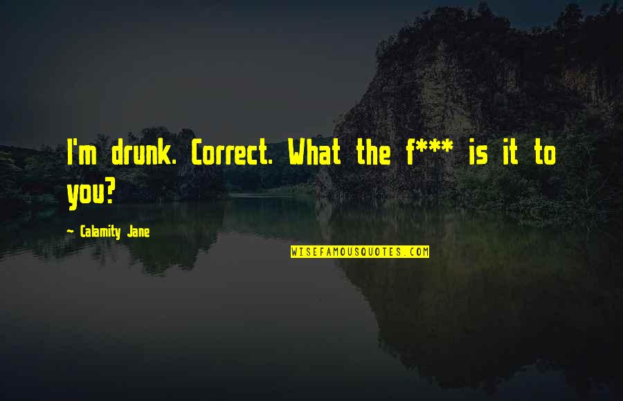 Vltesti Quotes By Calamity Jane: I'm drunk. Correct. What the f*** is it