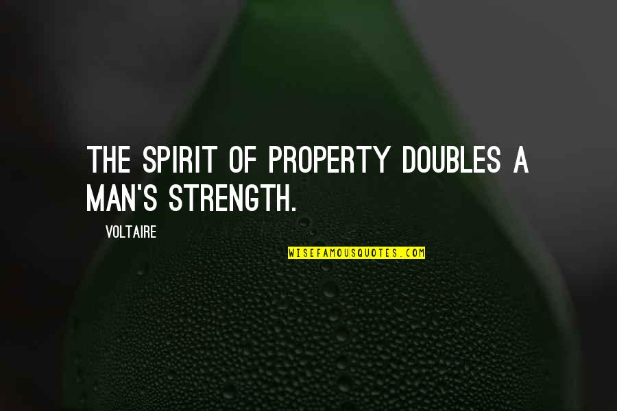 Vmakevisa Quotes By Voltaire: The spirit of property doubles a man's strength.