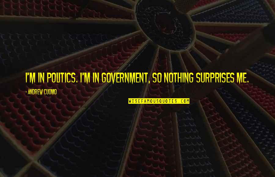 Vocabulary Importance Quotes By Andrew Cuomo: I'm in politics. I'm in government, so nothing