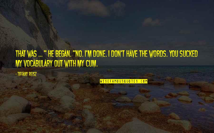 Vocabulary Words For Quotes By Tiffany Reisz: That was ... " he began. "No. I'm
