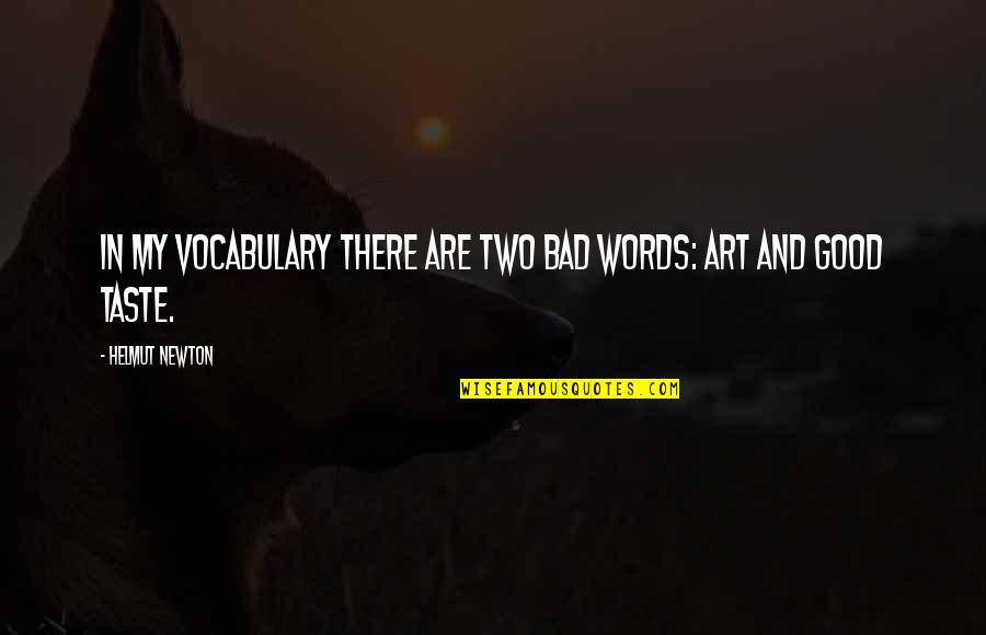 Vocabulary Words Quotes By Helmut Newton: In my vocabulary there are two bad words: Vocabulary Words Quotes By Helmut Newton: In my vocabulary there are two bad words: