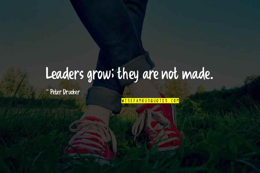 Vocacional Udg Quotes By Peter Drucker: Leaders grow; they are not made. Vocacional Udg Quotes By Peter Drucker: Leaders grow; they are not made.