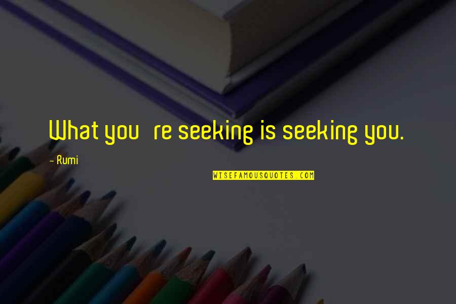 Vocalization In Dogs Quotes By Rumi: What you're seeking is seeking you.