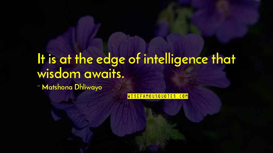 Vocation For Priesthood Quotes By Matshona Dhliwayo: It is at the edge of intelligence that