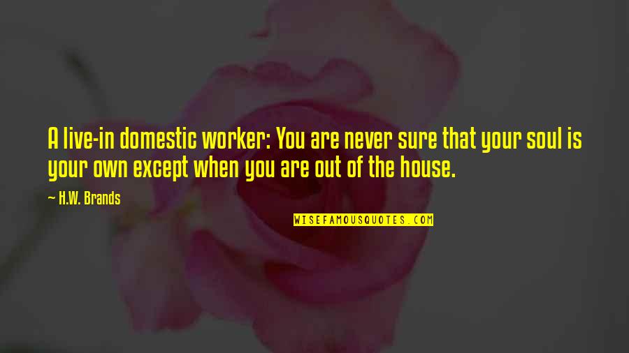 Vocation Quotes By H.W. Brands: A live-in domestic worker: You are never sure