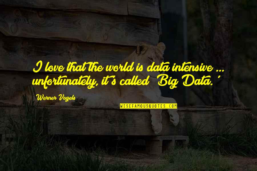 Vogels Quotes By Werner Vogels: I love that the world is data intensive