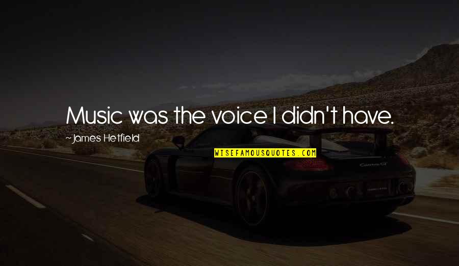 Voice Music Quotes By James Hetfield: Music was the voice I didn't have.
