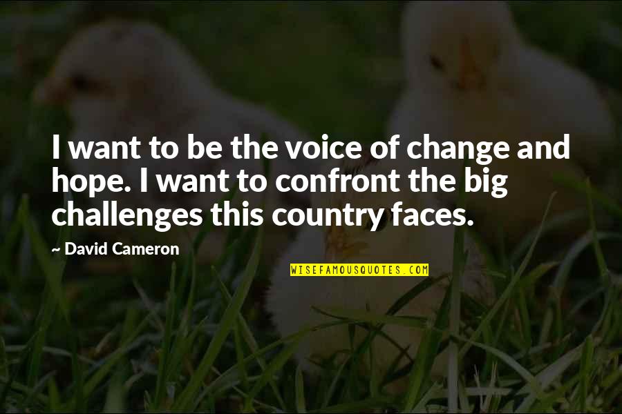 Voice Of Change Quotes By David Cameron: I want to be the voice of change