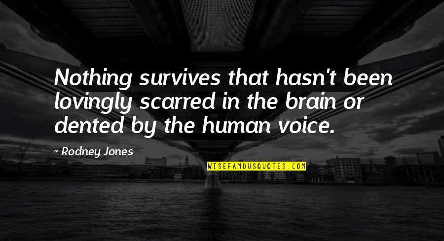 Voice Or Quotes By Rodney Jones: Nothing survives that hasn't been lovingly scarred in