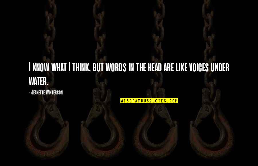 Voices In Head Quotes By Jeanette Winterson: I know what I think, but words in