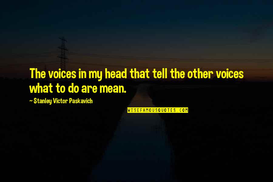 Voices In Head Quotes By Stanley Victor Paskavich: The voices in my head that tell the