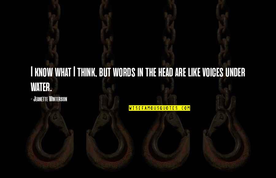 Voices In My Head Quotes By Jeanette Winterson: I know what I think, but words in