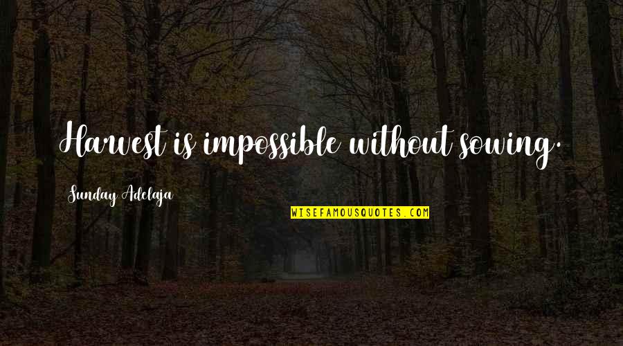 Voices Inside Head Quotes By Sunday Adelaja: Harvest is impossible without sowing. Voices Inside Head Quotes By Sunday Adelaja: Harvest is impossible without sowing.