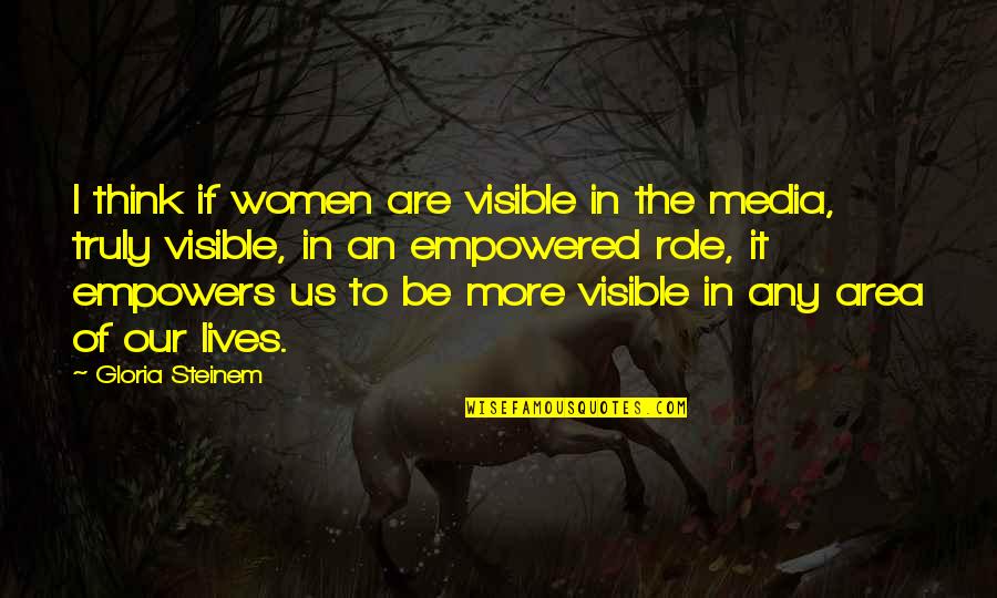 Voicing Quotes By Gloria Steinem: I think if women are visible in the