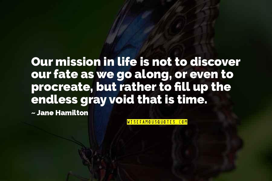 Void Life Quotes By Jane Hamilton: Our mission in life is not to discover