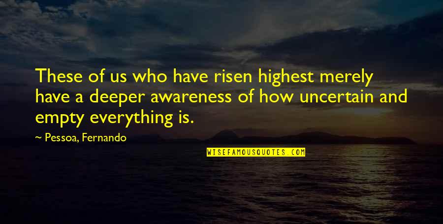 Voidness Quotes By Pessoa, Fernando: These of us who have risen highest merely