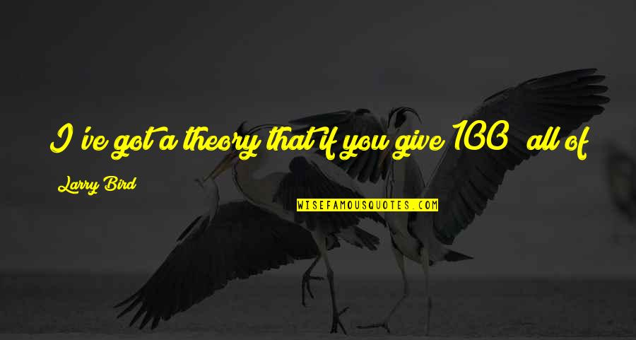 Voight Chicago Pd Quotes By Larry Bird: I've got a theory that if you give Voight Chicago Pd Quotes By Larry Bird: I've got a theory that if you give