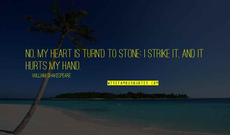 Voith Turbo Quotes By William Shakespeare: No, my heart is turn'd to stone: I Voith Turbo Quotes By William Shakespeare: No, my heart is turn'd to stone: I