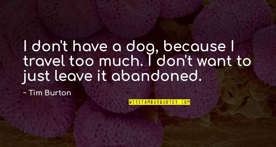 Voja Nedeljkovic Quotes By Tim Burton: I don't have a dog, because I travel