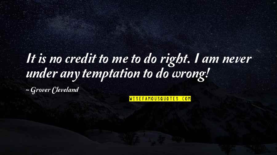 Vola Quotes By Grover Cleveland: It is no credit to me to do
