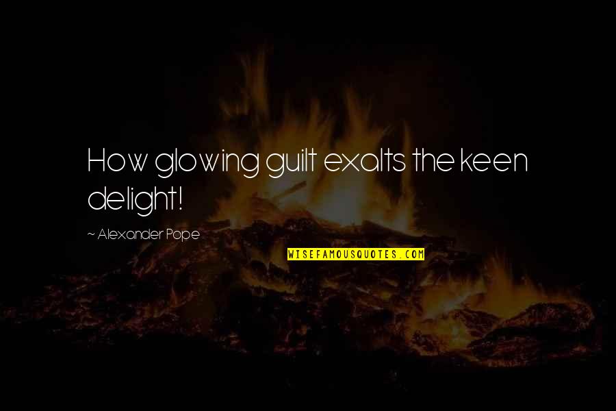 Volando A Casa Quotes By Alexander Pope: How glowing guilt exalts the keen delight!