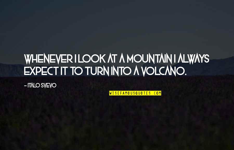 Volcano Quotes By Italo Svevo: Whenever I look at a mountain I always