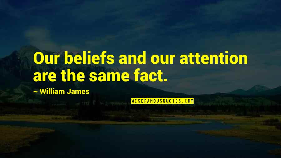 Voldemort Famous Quotes By William James: Our beliefs and our attention are the same