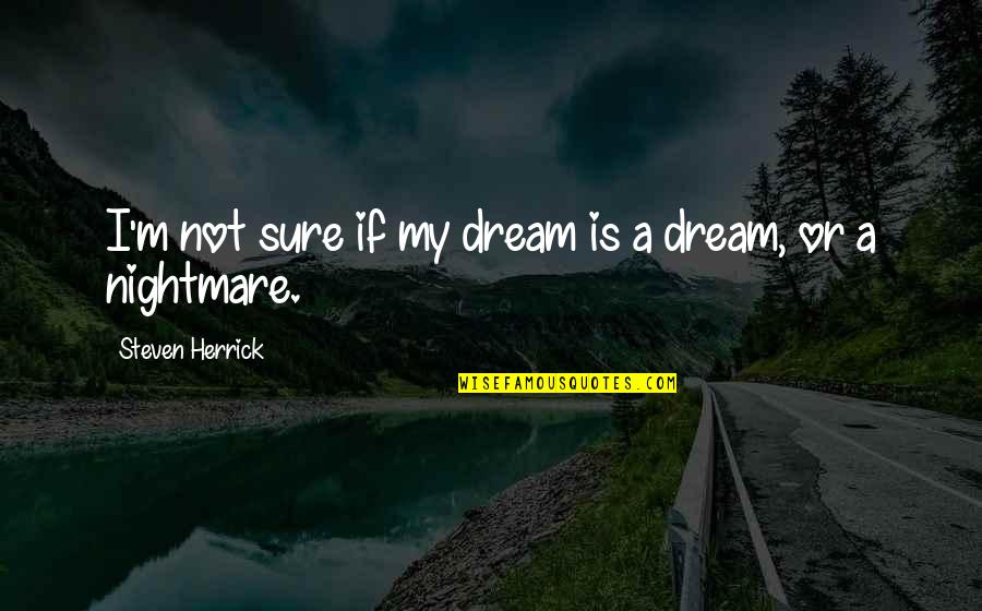 Volkow Nora Quotes By Steven Herrick: I'm not sure if my dream is a Volkow Nora Quotes By Steven Herrick: I'm not sure if my dream is a