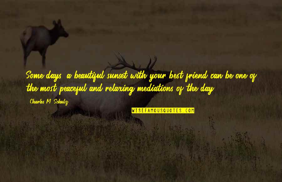 Volner Cattle Quotes By Charles M. Schulz: Some days, a beautiful sunset with your best Volner Cattle Quotes By Charles M. Schulz: Some days, a beautiful sunset with your best