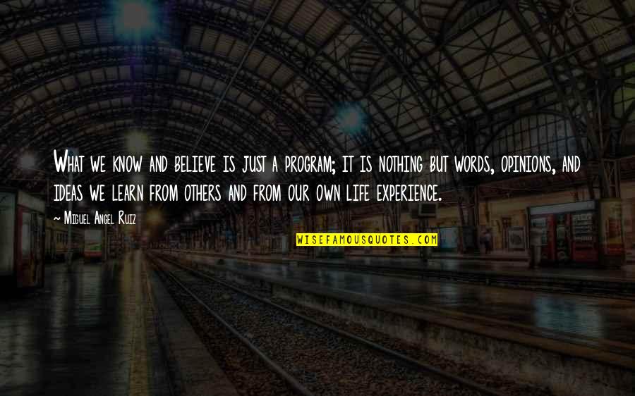 Voloderske Quotes By Miguel Angel Ruiz: What we know and believe is just a Voloderske Quotes By Miguel Angel Ruiz: What we know and believe is just a