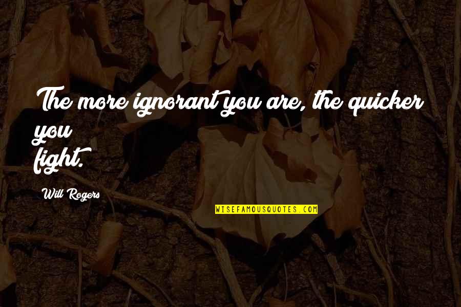Volornt Quotes By Will Rogers: The more ignorant you are, the quicker you