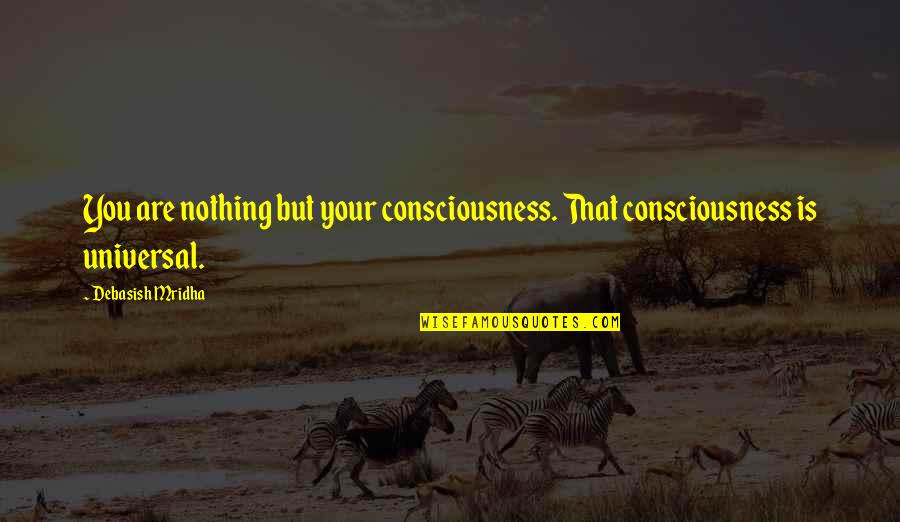 Voloshyn Gallery Quotes By Debasish Mridha: You are nothing but your consciousness. That consciousness Voloshyn Gallery Quotes By Debasish Mridha: You are nothing but your consciousness. That consciousness