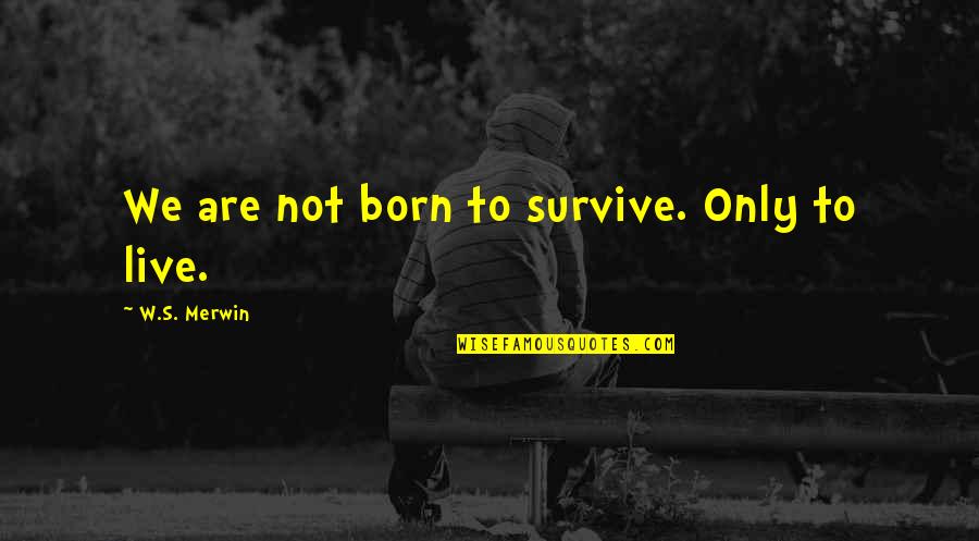 Voltaic Systems Quotes By W.S. Merwin: We are not born to survive. Only to