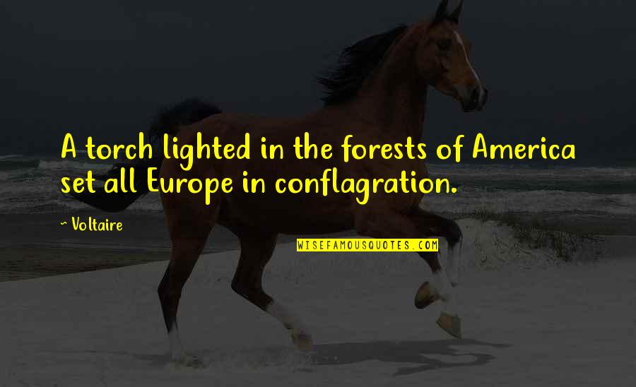 Voltaire History Quotes By Voltaire: A torch lighted in the forests of America