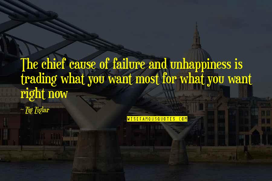 Voltarol Quotes By Zig Ziglar: The chief cause of failure and unhappiness is