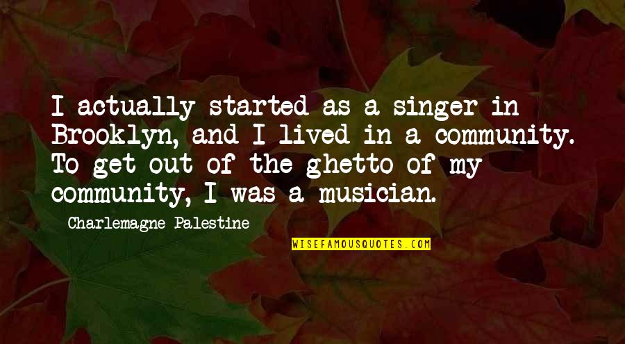 Volume Ltl Quotes By Charlemagne Palestine: I actually started as a singer in Brooklyn,