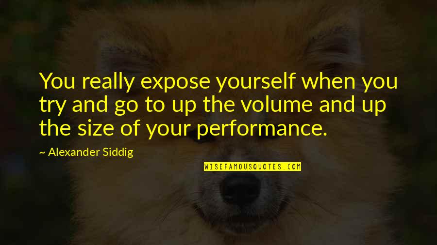 Volume Quotes By Alexander Siddig: You really expose yourself when you try and