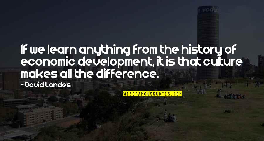 Voluminous Quotes By David Landes: If we learn anything from the history of