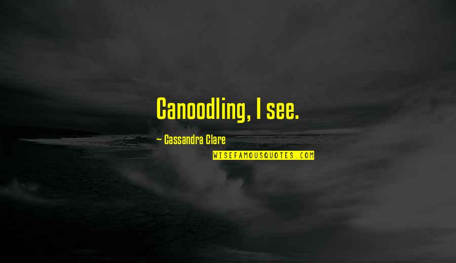 Voluntariness Hearing Quotes By Cassandra Clare: Canoodling, I see.