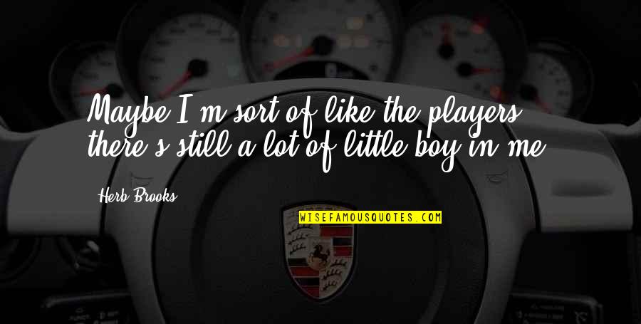 Voluntaristically Quotes By Herb Brooks: Maybe I'm sort of like the players -