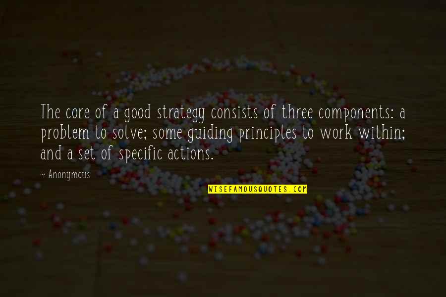 Volunteer Work Quotes By Anonymous: The core of a good strategy consists of