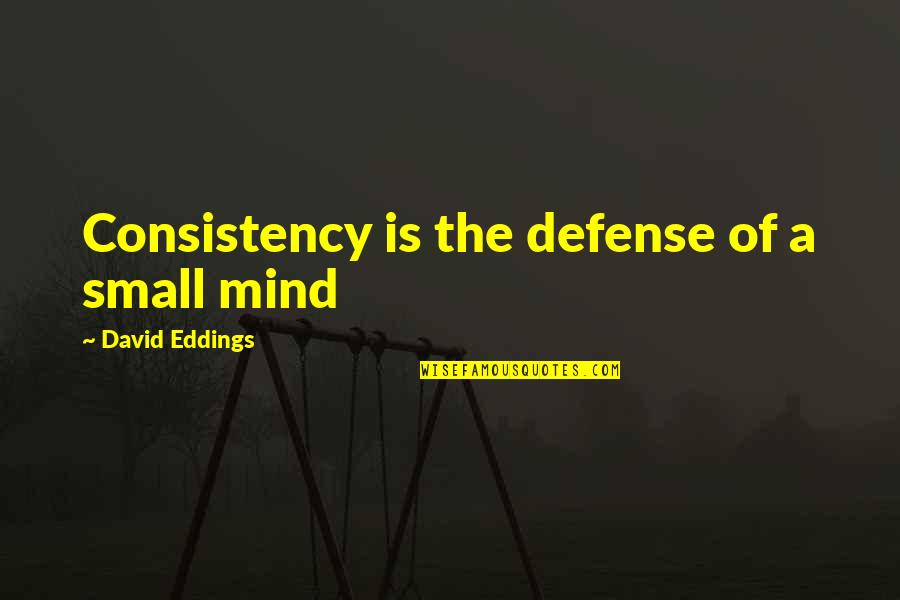 Volupte Quotes By David Eddings: Consistency is the defense of a small mind