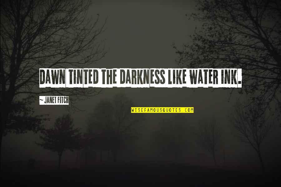 Volveras Music Videos Quotes By Janet Fitch: Dawn tinted the darkness like water ink.