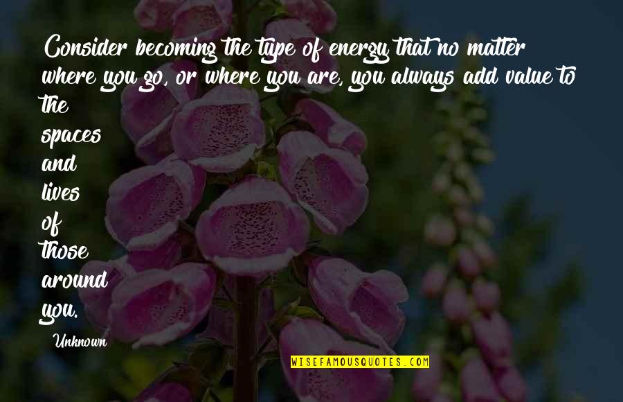 Vome Quotes By Unknown: Consider becoming the type of energy that no Vome Quotes By Unknown: Consider becoming the type of energy that no