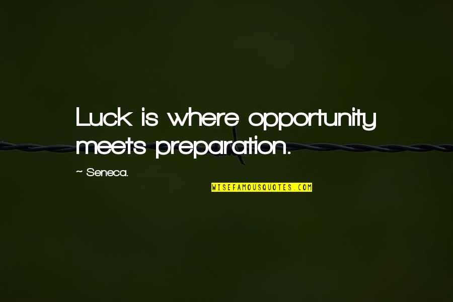 Vomitory Band Quotes By Seneca.: Luck is where opportunity meets preparation.