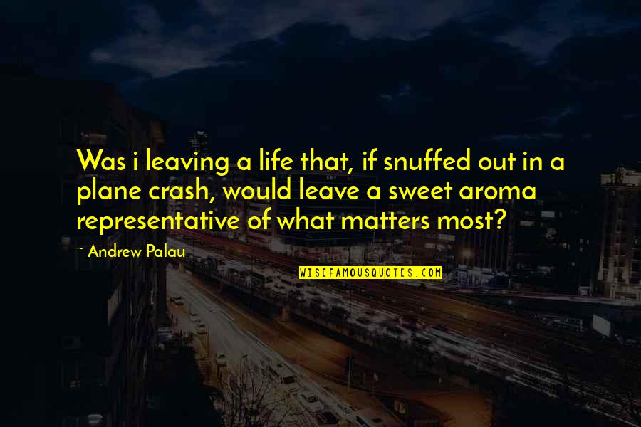 Vomitted Quotes By Andrew Palau: Was i leaving a life that, if snuffed